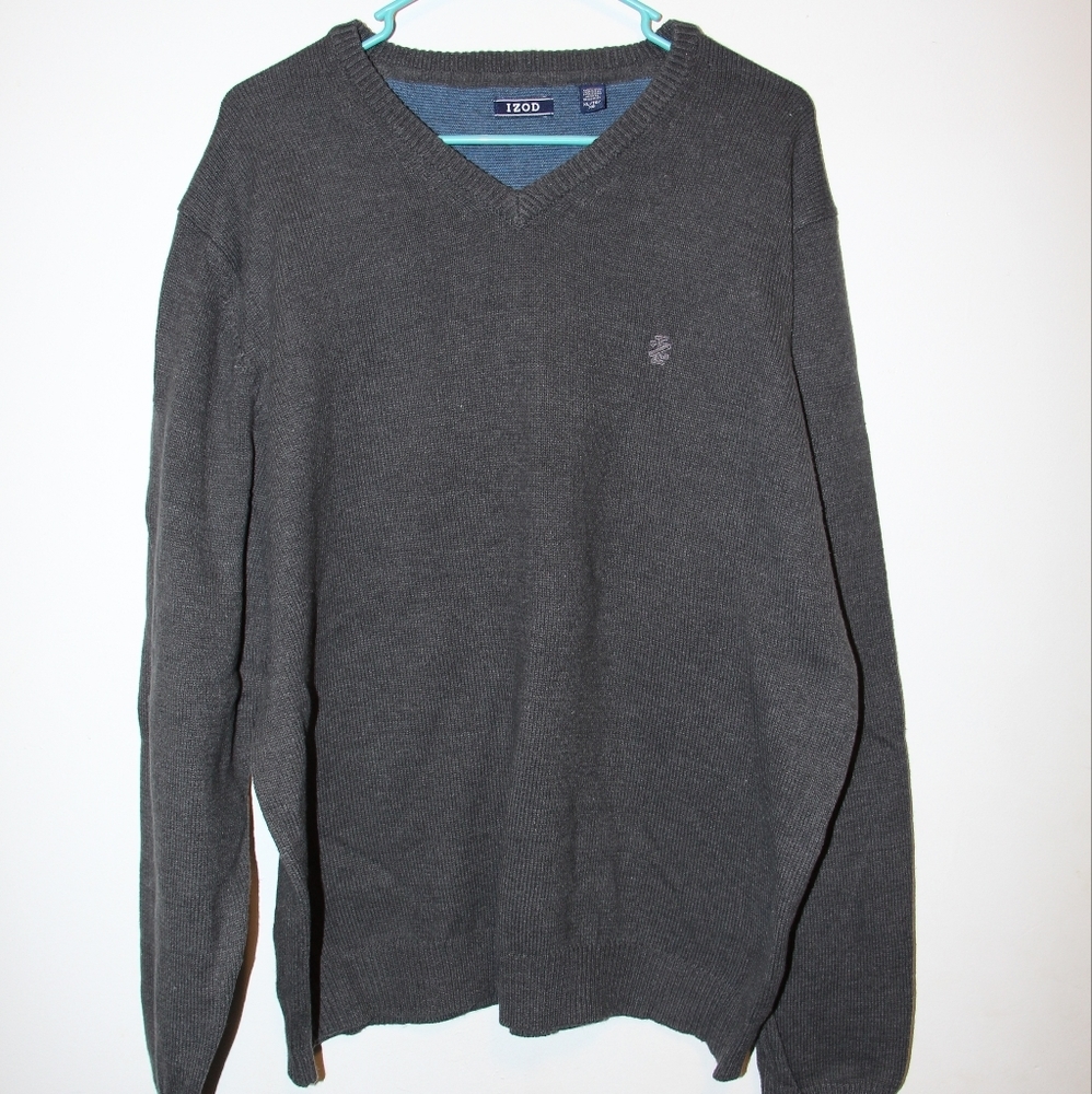 Grey Izod V Neck Sweater